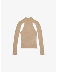 Reiss - Amaya Metallic Knitted Top - Lyst
