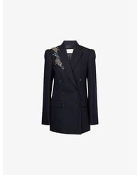 Dries Van Noten - Bafy Crystal-Embellished Double-Breasted Wool Jacket - Lyst