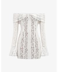 House Of Cb Belle Off-Shoulder Lace Maxi Dress in Black | Lyst House Of Cb Belle Off-Shoulder Lace Maxi Dress in Black | Lyst