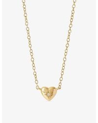 Astley Clarke - Biography Mini Heart 18Ct- Plated Sterling- And Sapphire Necklace - Lyst