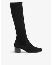 Whistles - Blair Zipped Suede Knee-High Boots - Lyst