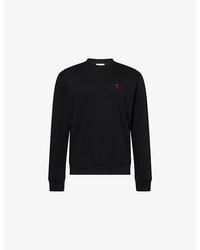 Ami Paris - Adc Logo-Embroidered Cotton-Jersey Sweatshirt - Lyst