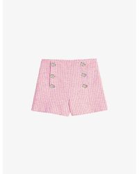 Maje - Button-embellished Tweed Shorts - Lyst