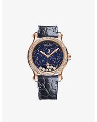 Chopard - 274894-5001 Happy Moon 18ct Rose-gold And 1.18ct Diamond Automatic Watch - Lyst