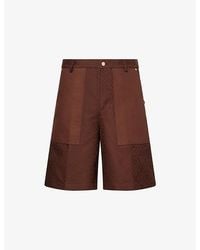 CASABLANCA - Monogram-Print Patch-Pocket Cotton Cargo Shorts - Lyst