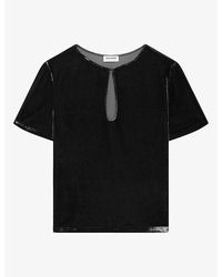 Zadig & Voltaire - Tchai Cut-Out Velvet Top - Lyst