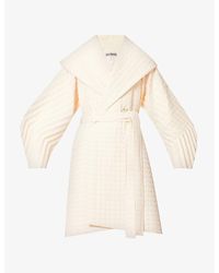 Issey Miyake - Pleated Grid Quilted Woven Coat - Lyst
