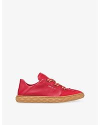 Jimmy Choo - Diamond Light Logo-Embossed Leather Low-Top Trainers - Lyst