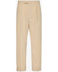 Beams Plus - Pleated Tapered-leg Cotton-blend Trousers X - Lyst