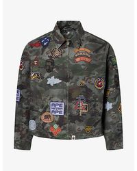A Bathing Ape - Hybrid Camo Multi Badge Cotton Jacket - Lyst