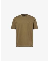 Emporio Armani - Logo-Embroidered Crew-Neck Cotton-Blend T-Shirt - Lyst