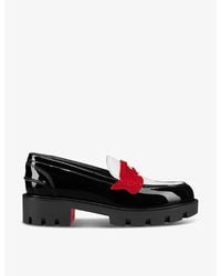 Christian Louboutin - Penny Lug Donna Patent Leather Loafers - Lyst