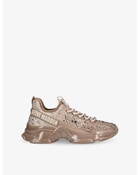 Steve Madden - Mistica Rhinestone-Embellished Mesh Low-Top Trainers - Lyst