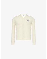COMME DES GARÇONS PLAY - Heart Logo-Embroidered V-Neck Wool Cardigan - Lyst