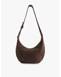 Whistles - Sia Curved Suede Cross-Body Bag - Lyst