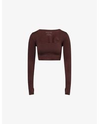 BO+TEE - Square-Neck Stretch-Woven Crop Top - Lyst