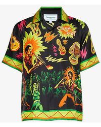 Casablancabrand - Music For The People Graphic-print Silk Shirt X - Lyst