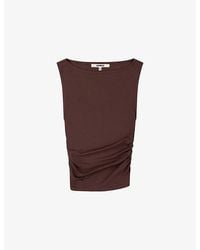OMNES - Delia Sleeveless Side-Ruched Stretch-Jersey Top - Lyst