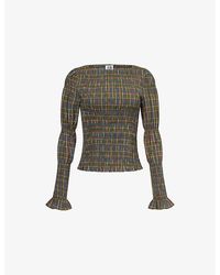 Amy Lynn - Iris Shirred Cotton-Poplin Top - Lyst