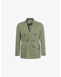 Polo Ralph Lauren - Double-Breasted Peak-Lapel Brushed Cotton Blazer - Lyst