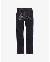 ICECREAM - Rhinestone Running Dog Straight-Leg Regular-Fit Denim Jeans - Lyst
