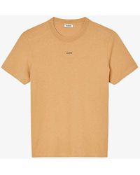 Sandro - Logo-embroidered Short-sleeves Cotton-jersey T-shirt X - Lyst