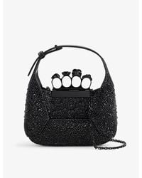 Alexander McQueen - The Jewelled Hobo Mini Leather Bag - Lyst