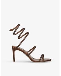 Rene Caovilla - Cleo 80 Embellished-Satin Heeled Sandals - Lyst