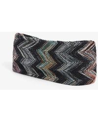 Missoni Zigzag-print Woven Headband - Black