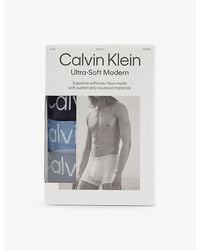 Calvin Klein - Ultra-Soft Modern Mid-Rise Pack Of Three Stretch-Reprocessed-Modal Trunks - Lyst
