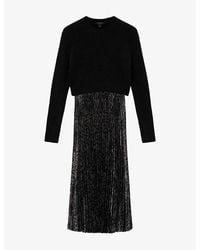 AllSaints - 2-In-1 Evia Midi Dress - Lyst