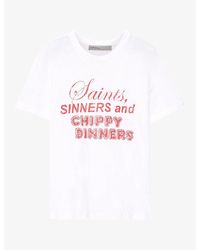 AllSaints - Addi Chippy Slogan-Print Cotton-Jersey T-Shirt - Lyst