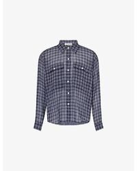 Cole Buxton - Kayce Check Linen-Blend Shirt - Lyst