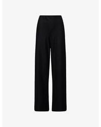 Vince - High-Rise Wide-Leg Stretch-Woven Trousers - Lyst