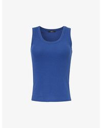 Weekend by Maxmara - Vy Scoop-neck Ribbed Cotton-jersey Top - Lyst