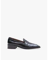 JOSEPH - Square-Toe Leather Loafers - Lyst