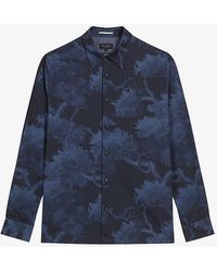 Ted Baker - Goxhill Leaf-print Regular-fit Cotton Shirt - Lyst