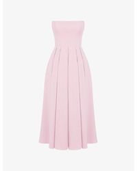 House Of Cb - Contessa Strapless Corset Woven Midi Dress - Lyst
