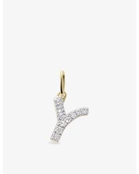 Monica Vinader - Y Letter 14Ct- And Lab-Grown Diamond Charm - Lyst