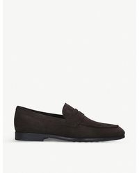 Tod's - Gomma Suede Penny Loafers - Lyst