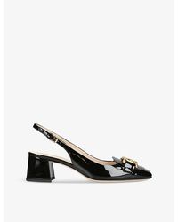 Tod's - Kate Patent-leather Slingback Courts - Lyst