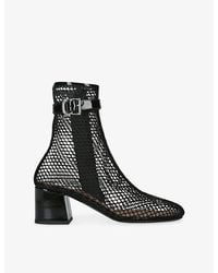 Alaïa - Fishnet 55 Leather Ankle Boots - Lyst