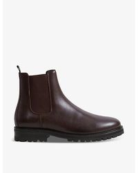 Reiss - Chiltern Elasticated-panel Leather Ankle Boots - Lyst