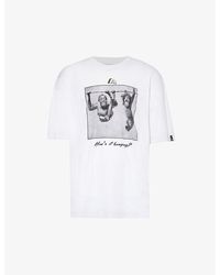 Martine Rose - Graphic-print Ribbed-trim Cotton-jersey T-shirt - Lyst