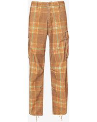 ERL - Checked Drawstring-hem Relaxed-fit Straight-leg Cotton-corduroy Cargo Trousers - Lyst