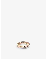 Cartier - Trinity Small 18ct White-gold, Yellow-gold And Rose-gold Ring - Lyst