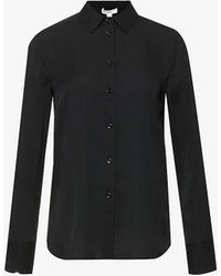Vince - Long-sleeved Slim-fit Stretch-silk Shirt - Lyst