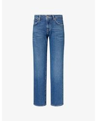 7 For All Mankind - Calie Straight-Leg Cotton Denim Jeans - Lyst