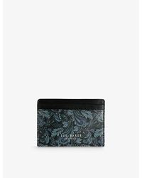 Ted Baker - Paiis Paisley-print Leather Card Holder - Lyst
