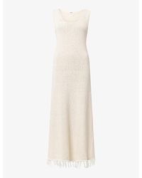 Lovechild 1979 - Leyla Tassel-hem Slim-fit Cotton And Linen-blend Maxi Dress - Lyst